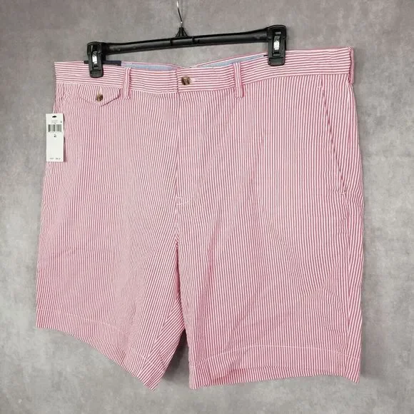 Polo Ralph Lauren Shorts Mens 40  Pink Striped Seersucker 9" Classic-Fit Preppy - Picture 4 of 11